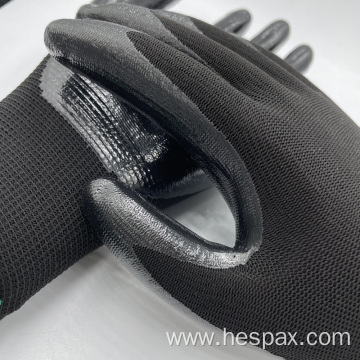 Hespax 13G Nylon Nitrile Palm Anti-slip Grip Gloves